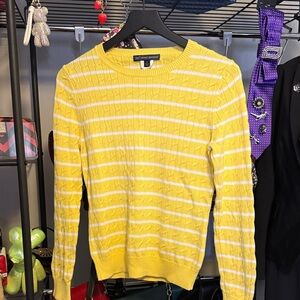 Brooks Brothers Yellow and White Striped Sweater